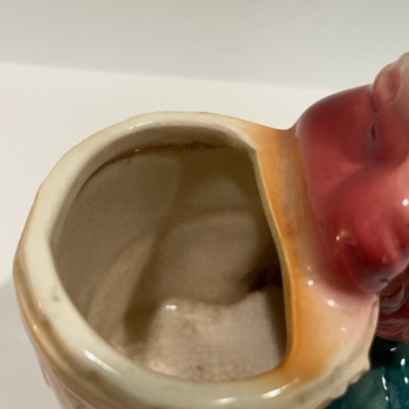 Royal Copley Ceramic MCM Boy with barrel mini planter Vintage **READ** - Picture 3 of 6